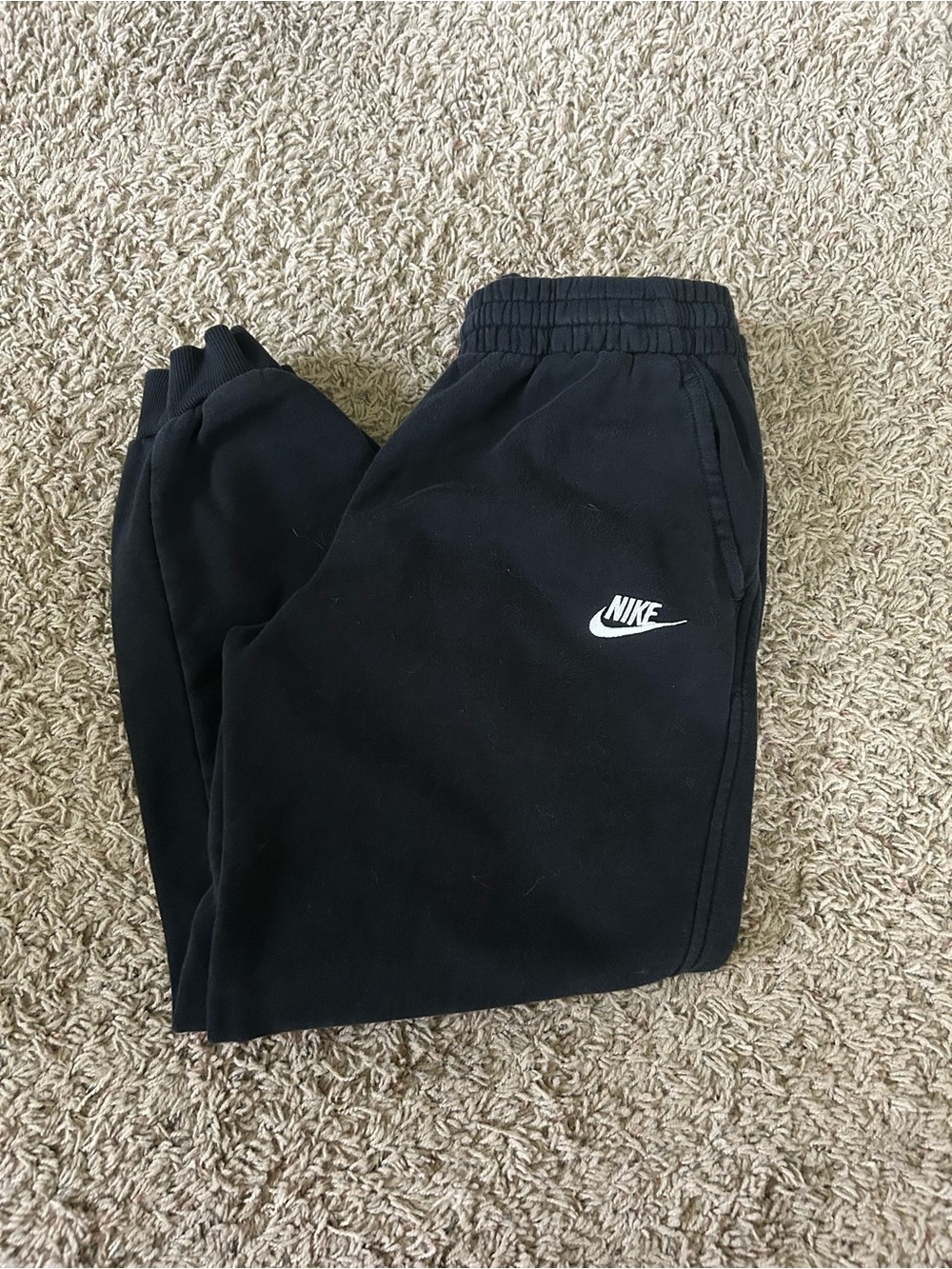 Nike Kids Black Jogger Sweatpants with White Logo